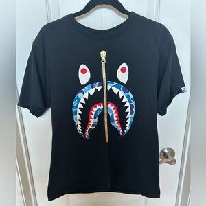 Black and blue bape shirt